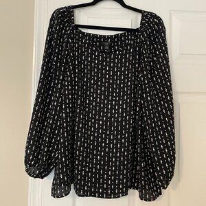 Ann Taylor Factory Black & White Blouse Size XLP